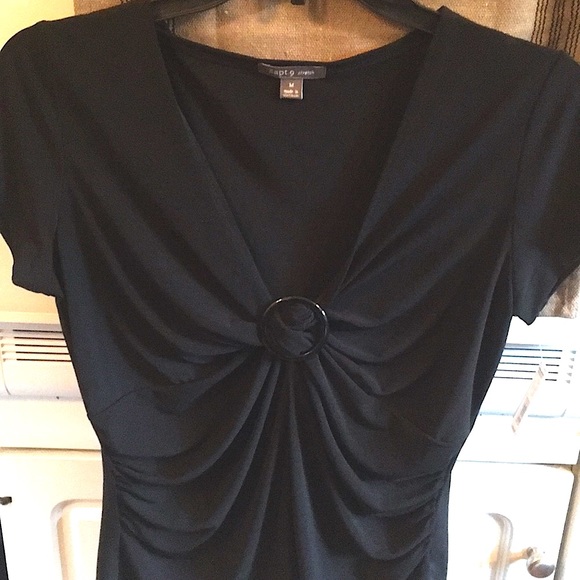 NWT.  Apt 9 stretch black shirred top - Picture 6 of 6